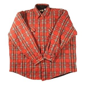 Vintage Northwest Blue Jacket Mens XL Red Plaid Quilted Flannel Lined Shacket